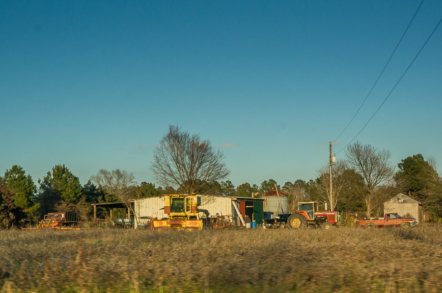 Tractors in a field