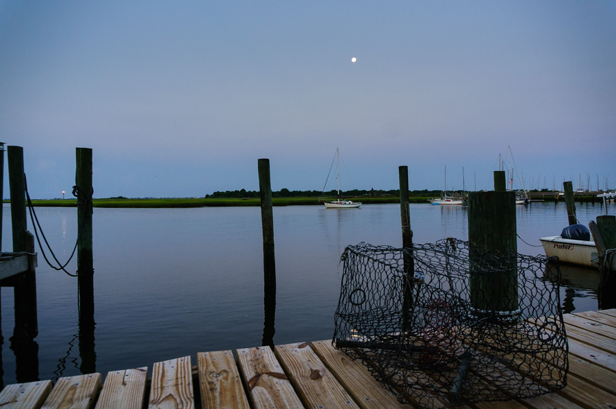 moon lit harbor
